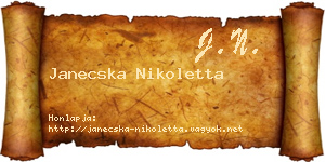Janecska Nikoletta névjegykártya